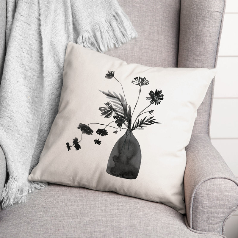 Coussin Monochromatique Floral III