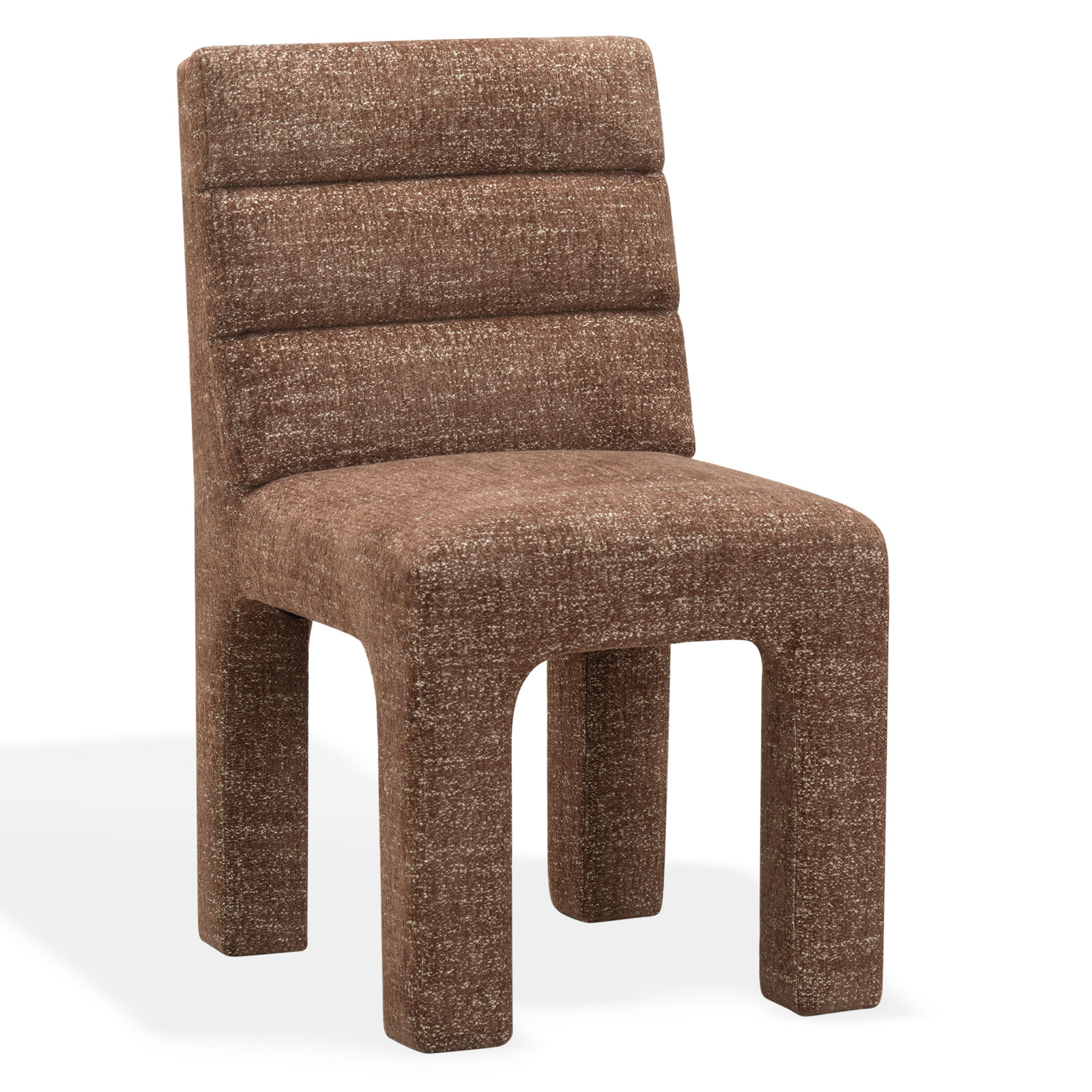 Shepha 19.70'' H Tufted Upholstered Pine Side Chair, Dark Brown Chenille