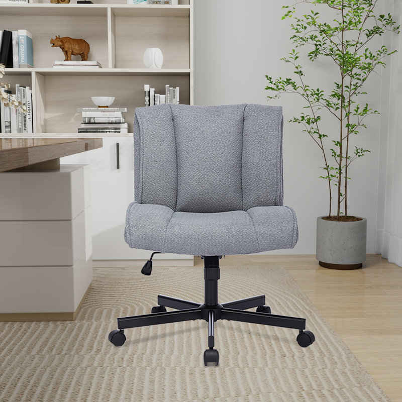 Chaise de bureau pivotante réglable sans accoudoirs, Gris