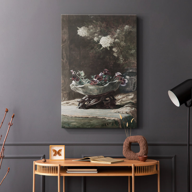 Motif floral rétro CVII - galerie Cavas, H 12 po x l 8 po