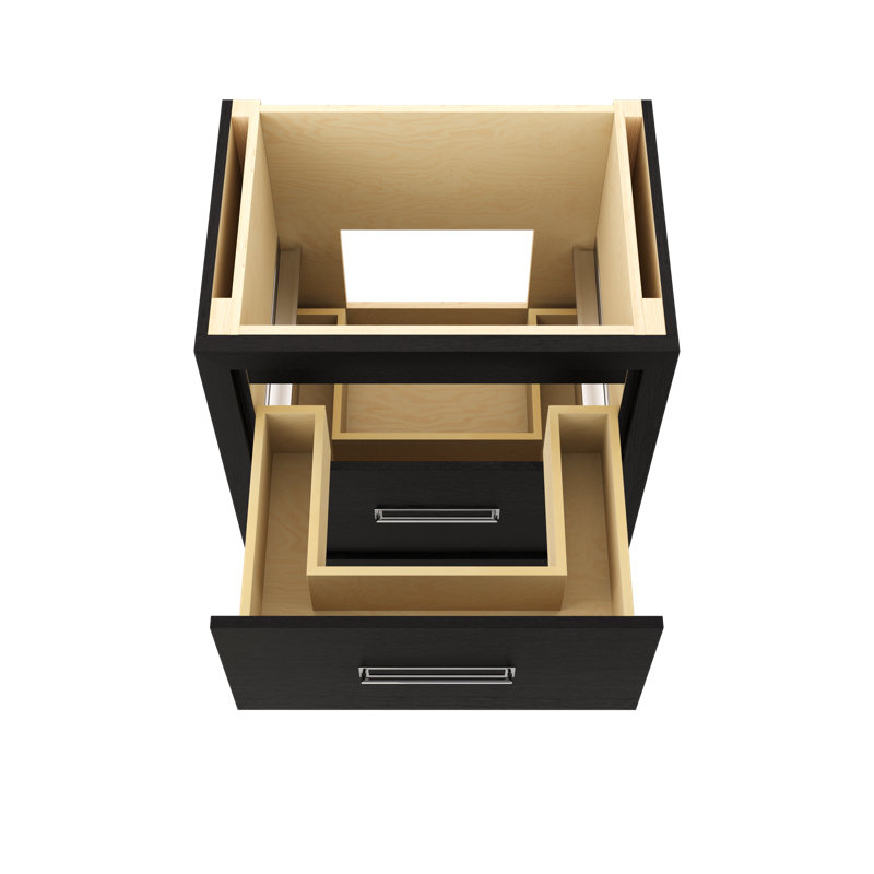 Avalon Two-Drawer Single Bath Vanity, 30", Classic Black, Polished Chrome