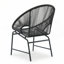 Chaise d'extérieur en osier de patio en rotin PE noir et structure en fer, ensemble de 2-70862614
