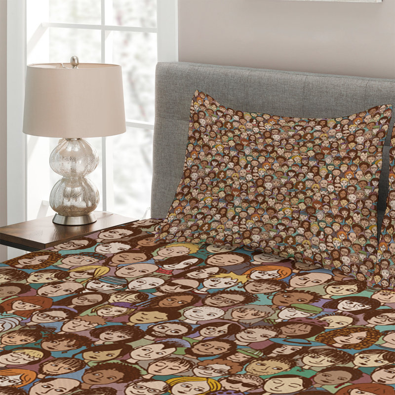 Polyester Coverlet, King Bedspread + 2 Shams