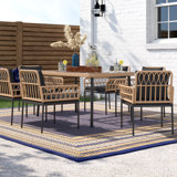 Becton Rectangular 6 - Person Dining Set with Cushions