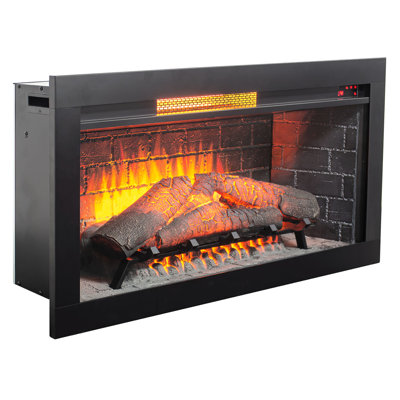 36 Inch Electric Fireplace With Infrared Function, Removable Trim Kit, /Ul , Fuse Protection, 5018 'S Per Hour, 400 Sq. Ft. Heating Area, 4 Flame Brightness Levels, 64F - 82F Temperature Inch, Kit
