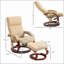 Fauteuils inclinables avec repose-pieds, fauteuil de massage électrique moderne en similicuir | 10 points de vibration, 5 modes, télécommande, base pivotante | Beige | Structure en acier