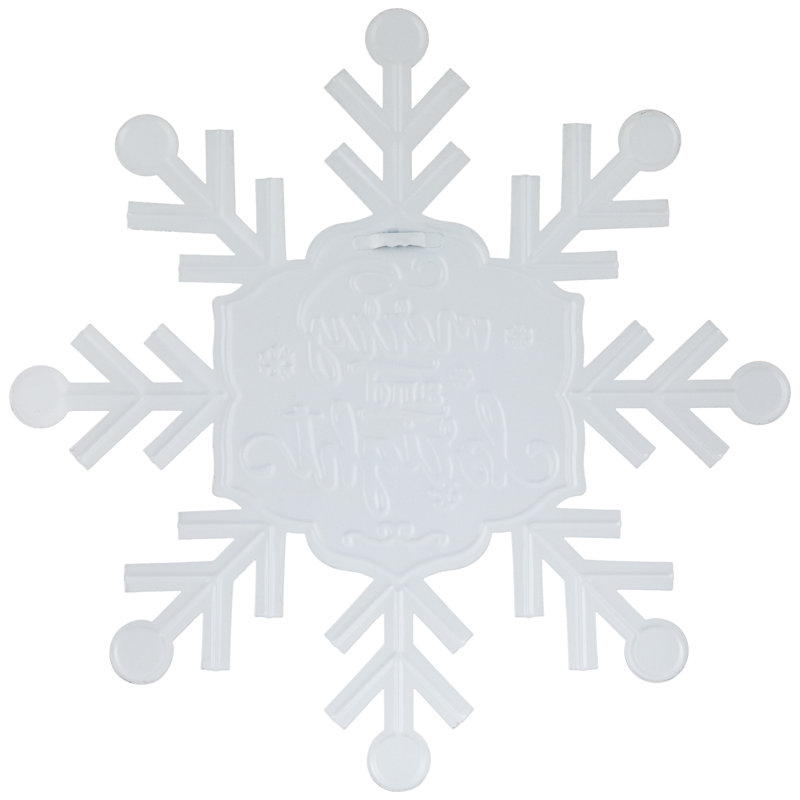 Merry And Bright Snowflake Metal Wall Sign - 15.75"