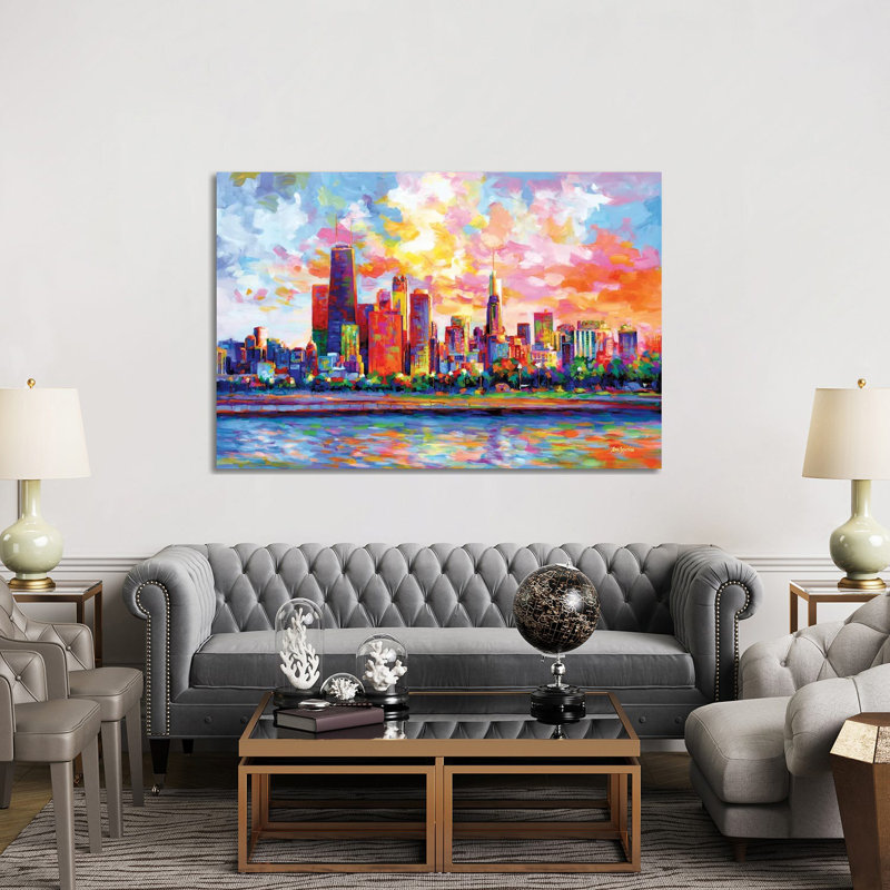 Chicago Skyline by Leon Devenice iCanvas, Wrapped Canvas, 40" H x 60" W x 1.5" D