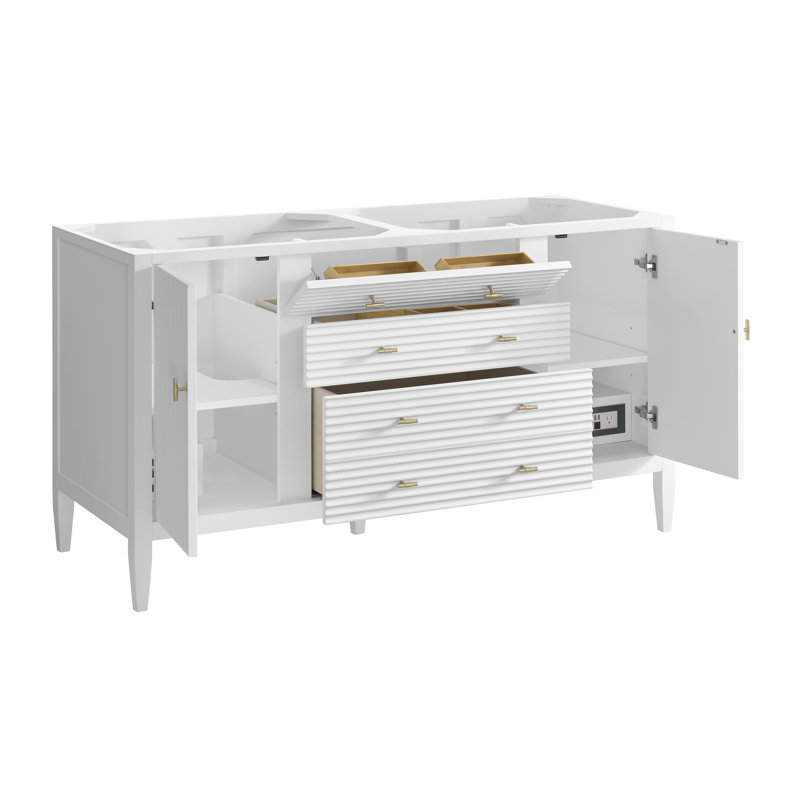 Myrrin 60'' W Double Vanity, Eternal Jasmine Pearl, Bright White