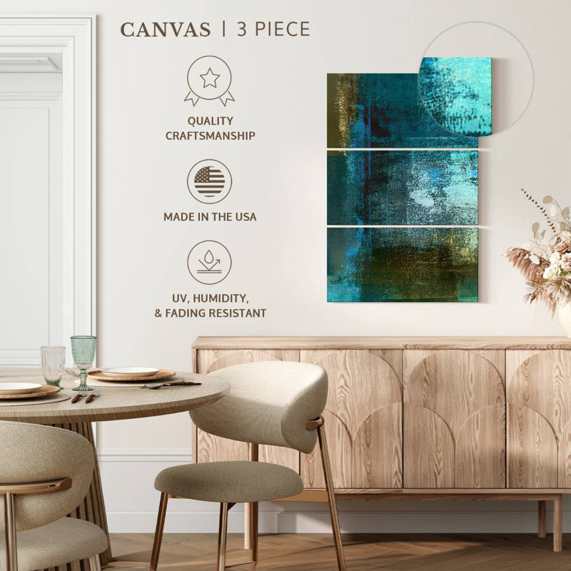 Avery Blue And Brown Abstract, 57" H x 36" W