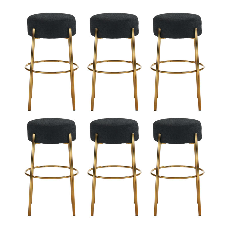Tabouret de bar Kynlee, Noir, 6, Tabouret de bar (siège d'une hauteur de 30 po)