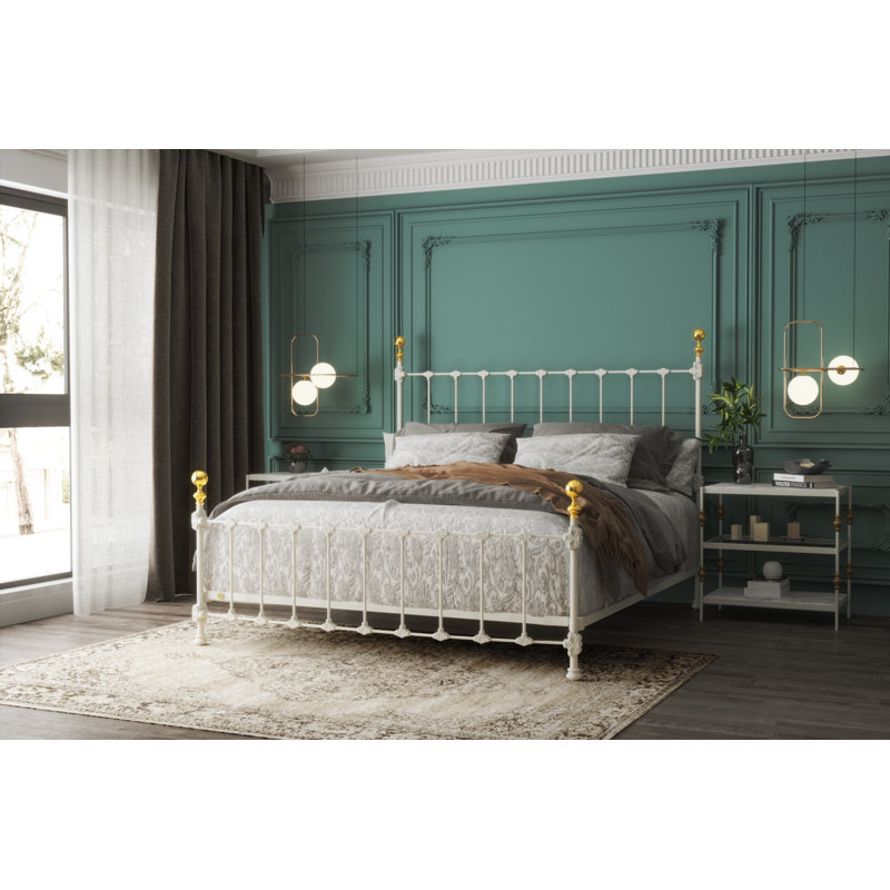 151 Palatial Bed | Complete Standard, King, Gunmetal/Antique Gold