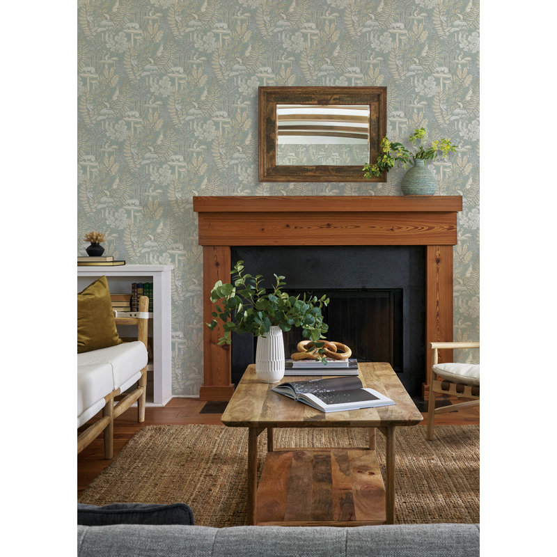 Papier peint Holt Seafoam Woodland, Bleu