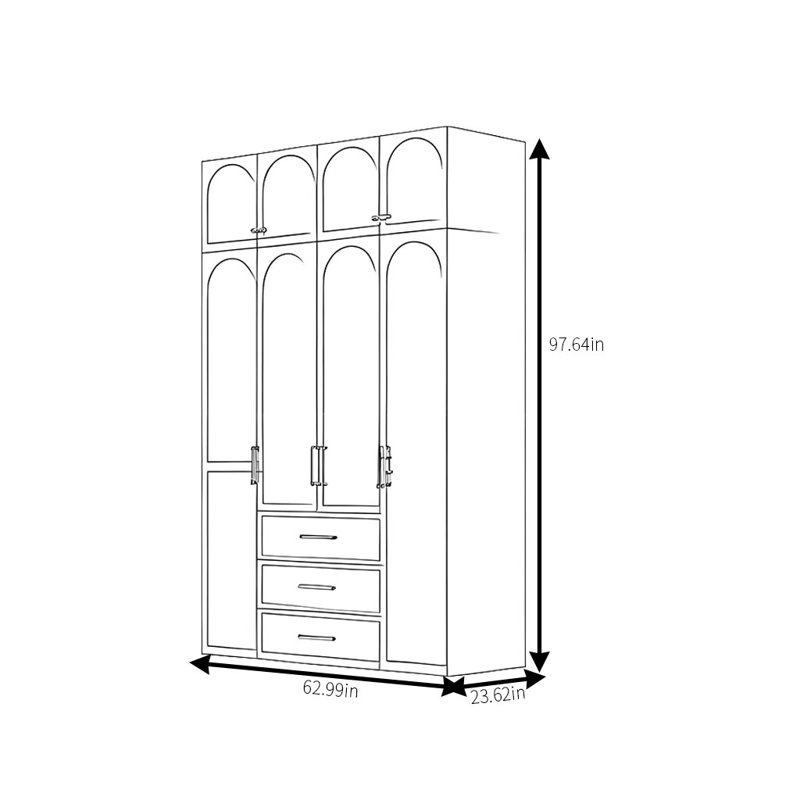 Simple And Light Luxury High End Wardrobe, 98" H x 63" W x 24" D