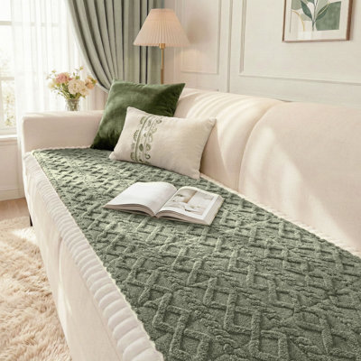 Non-Slip Fuzzy Pet Couch Cover for 4 Cushion Sofa, Washable Premium Fabric Dog Sofa Protector, Multi-Use Pet-Friendly Sofa Cover & Dog Bed Mat
