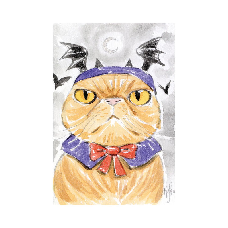 Cat - Dracula by Martin Hsu - Painting on Canvas, Wrapped Canvas, 101.6 cm H x 66.04 cm W x 1.91 cm D