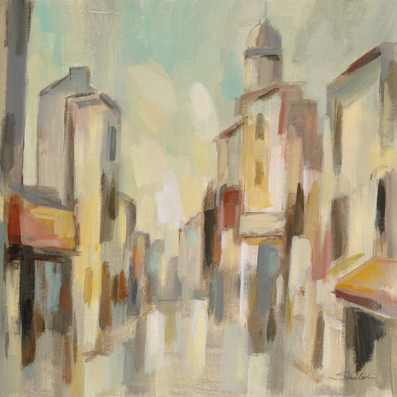 Pastel Street I by Silvia Vassileva - Wrapped Canvas Painting, 76cm H x 76cm W 