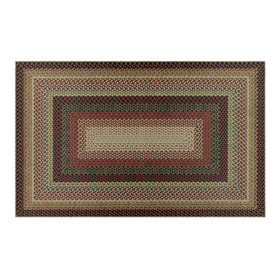 Machine Washable Faux Jute Non-Slip Braided Print Area Rug 