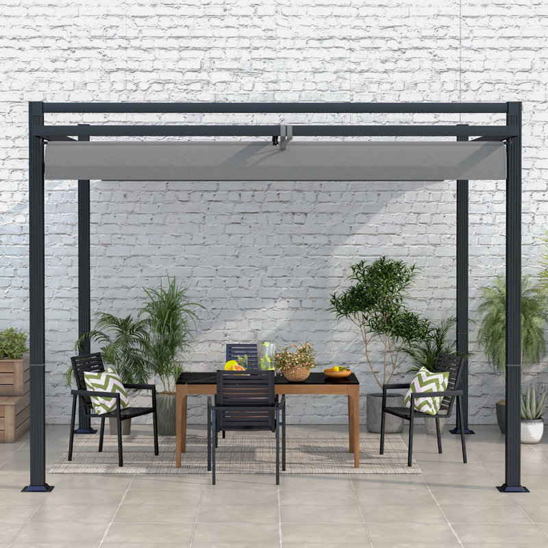 Pergola, Grey, 235cm H x 295cm W x 295cm D