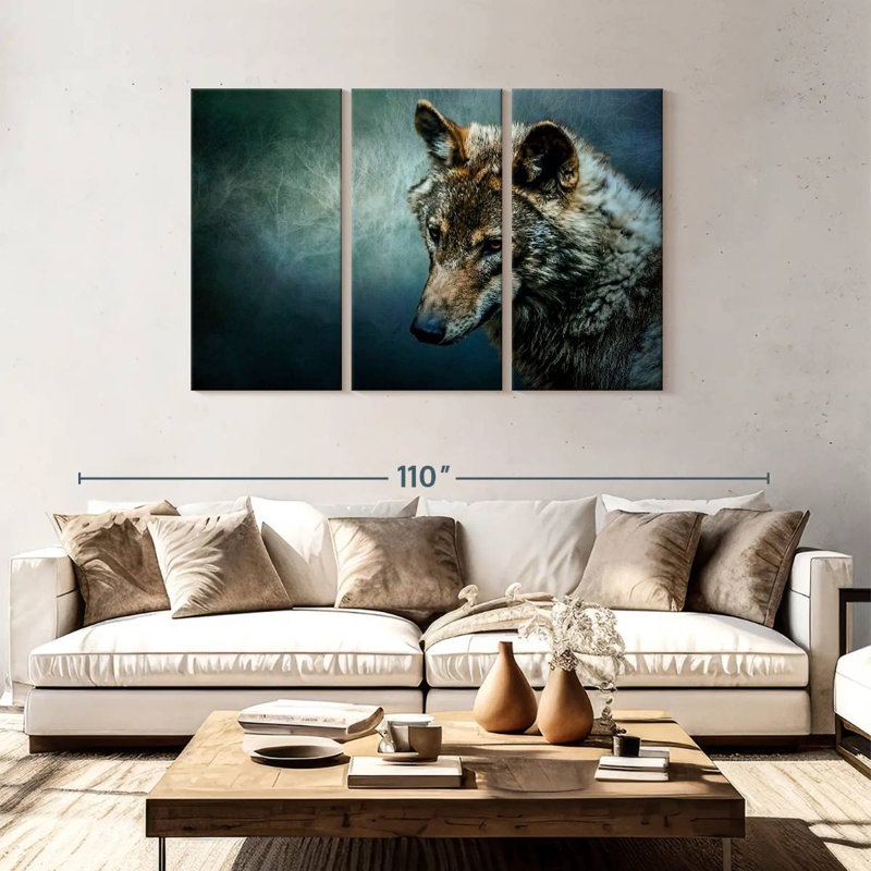 Loup solitaire, 48" H x 74" W