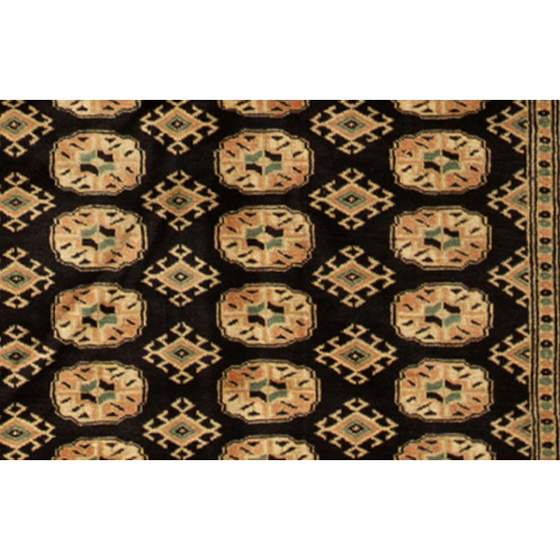 High-Quality Hand-Knotted Black Area Rug