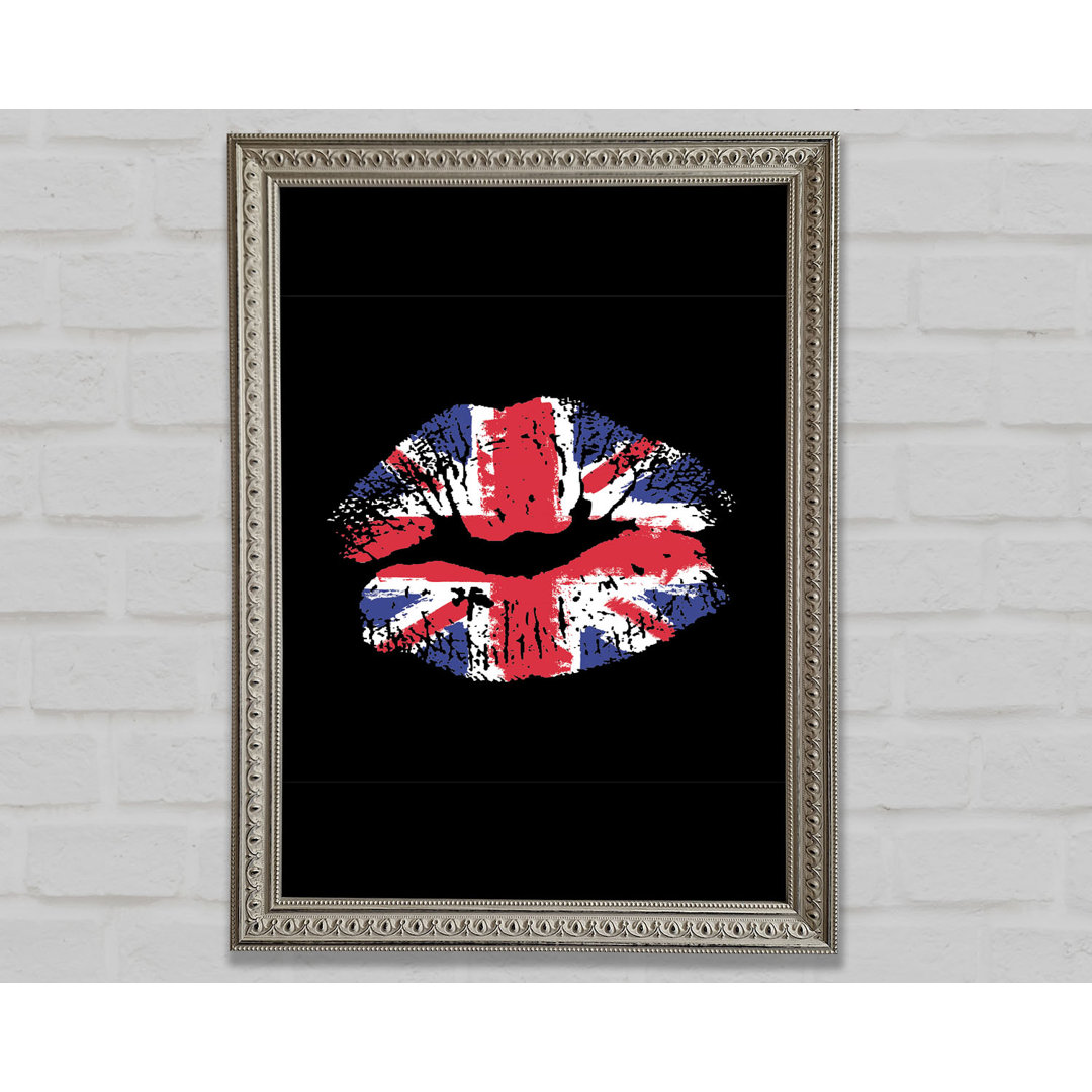 Britische Flagge Lippen - Druck