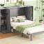 Grand lit escamotable avec tablettes, tiroirs et ports USB (lit)-555469342