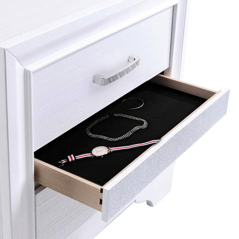Table de chevet 2 pièces avec support caché blanc - Modern Place