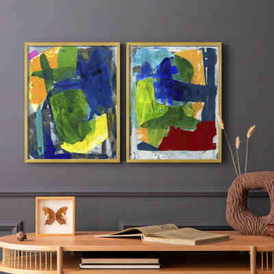 Impression encadrée Brights Strokes I-Premium - prêt à être accroché - aucun clou requis - aucun clou requis