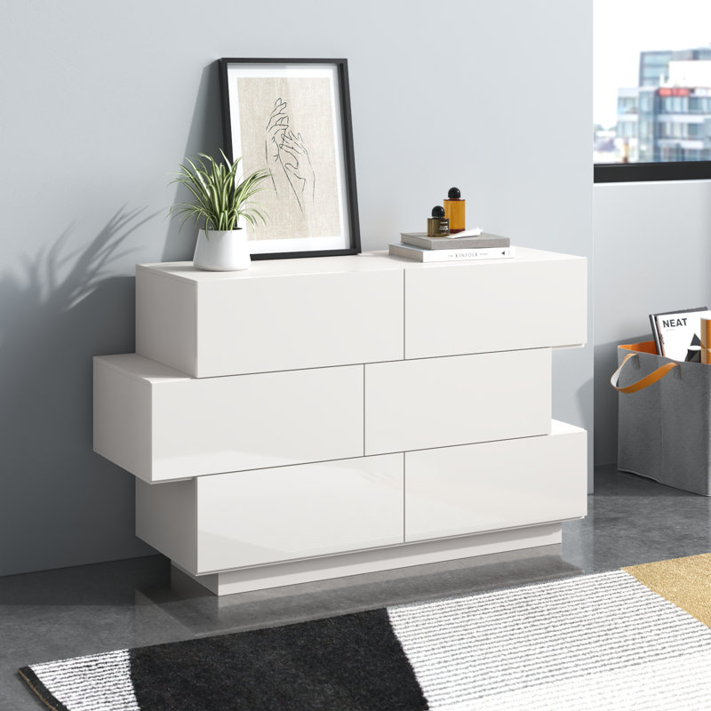Bhavina 50.8'' W 6 - Drawer Dresser, White
