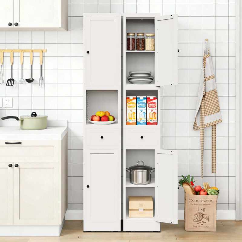 Armoire de rangement autoportante 71 po, White