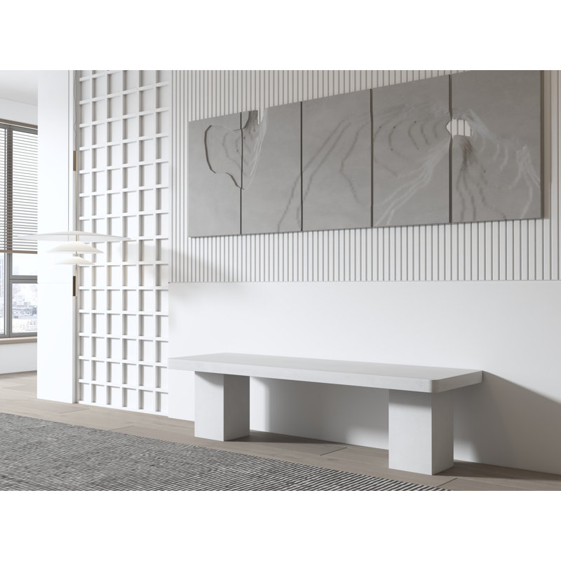 Maximus Bench, Ivory, 16" H x 47" W x 18" D
