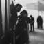 «Couple At The Train Station» sur toile-230446643