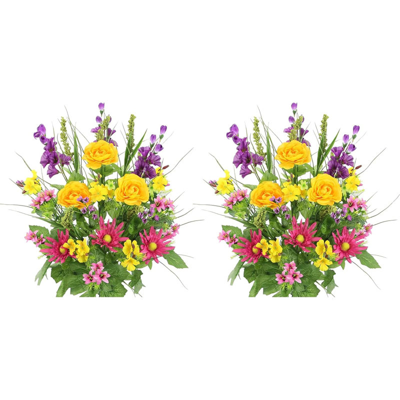 Ranunculus Arrangement, Yellow/Purple/Pink