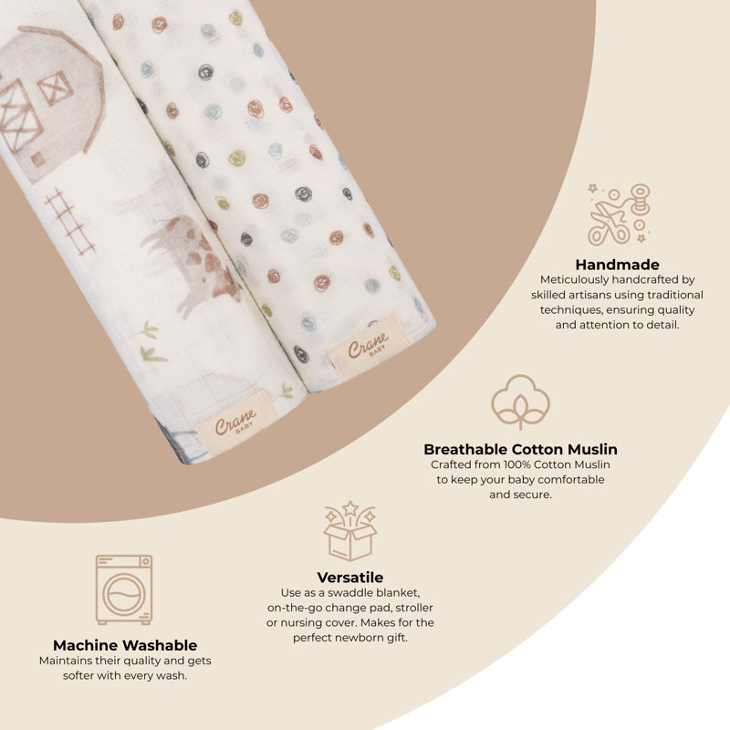 2-pc. Tractor/Dot Swaddle Set