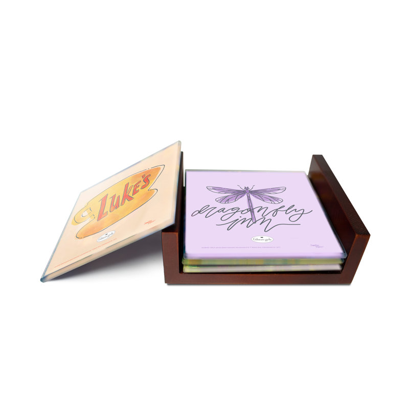 (Symboles) Ensemble de sous-verres en verre Starfire, Gilmore Girls / aquarelle