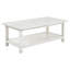 Table basse en bois blanc vieilli avec tablette