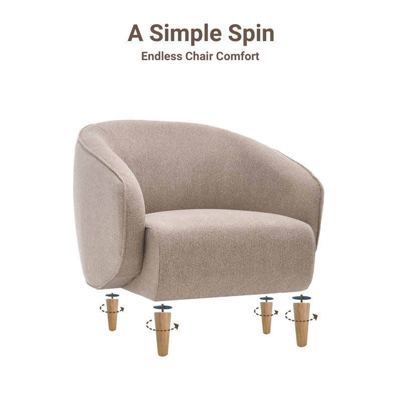 Chaise d'appoint moderne en tonneau rembourrée - ensemble de 2, Kaki