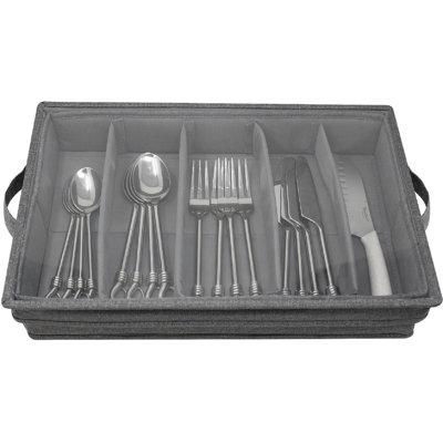 Sorbus Cutlery Organizer With Lid and Compartments