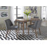 Ensemble de table rectangulaire 4 personnes Paulina avec chaises rembourrées grises