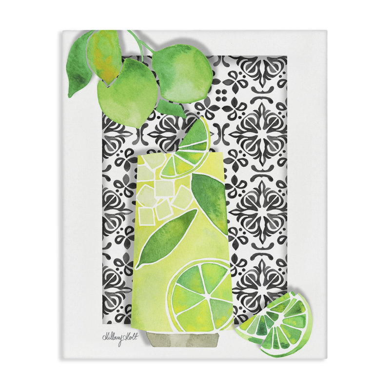 Toile méditerranéenne Mojito Drink, conception de Hillary Holt, H 40 po x l 30 po