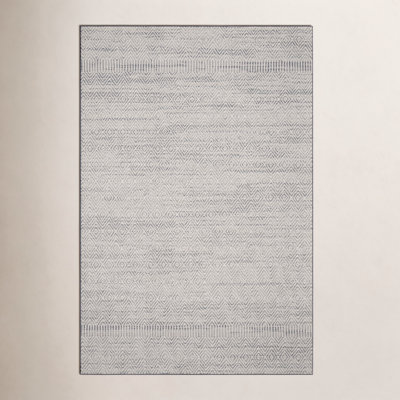 Gray White Geometric Outdoor Rug