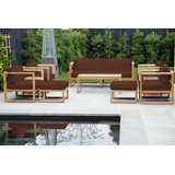 Venice Teak 8 Piece Deep Seating Group With Coffee Table