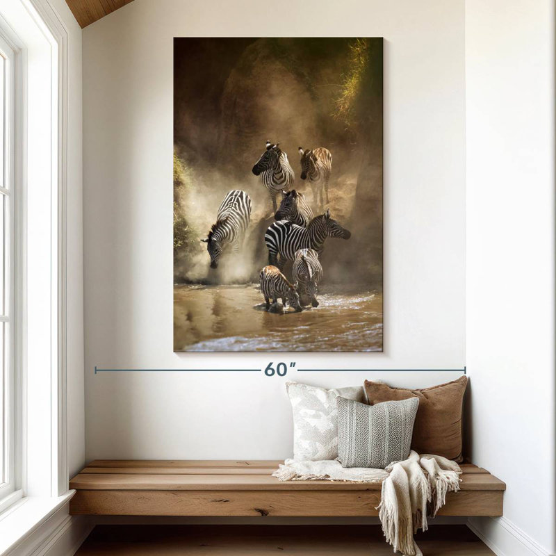 Brampt Zebra Crossing Mara River, 51" H x 34" W