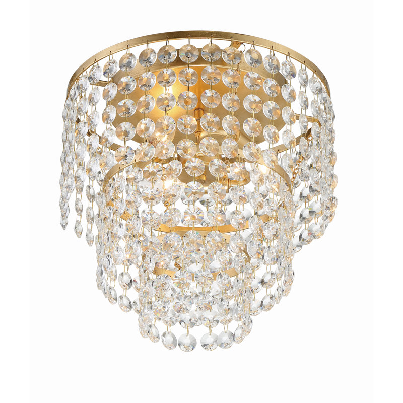 Plafonnier encastré 3 lumières 14 po Mardis, Or