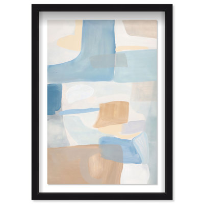 Perimeter Blue (III) Shadowbox Abstract Print by Oliver Gal, Black Frame, 10 x 15