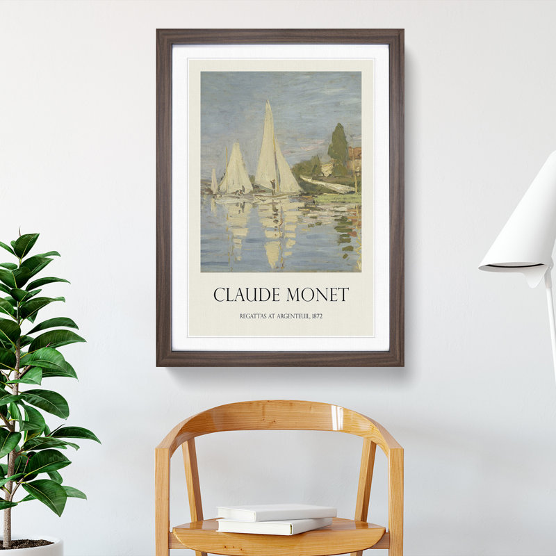 Regattas at Argenteuil by Claude Monet - Picture Frame Graphic Art, 48cm H x 36cm W x 2cm D