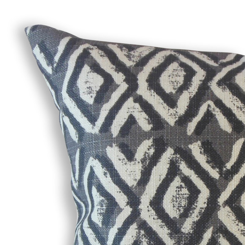 Oreiller Barbod Ikat, 12 po x 18 po, Crème / brun, Coussin lombaire