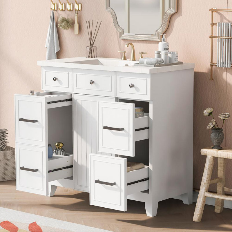Bathroom Vanity Cabinet, White