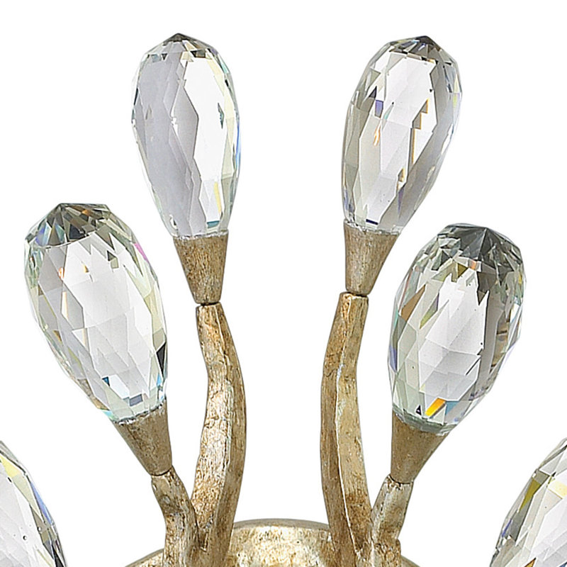 Eve Champagne Gold Hand-Forged 2-Light Crystal Sconce